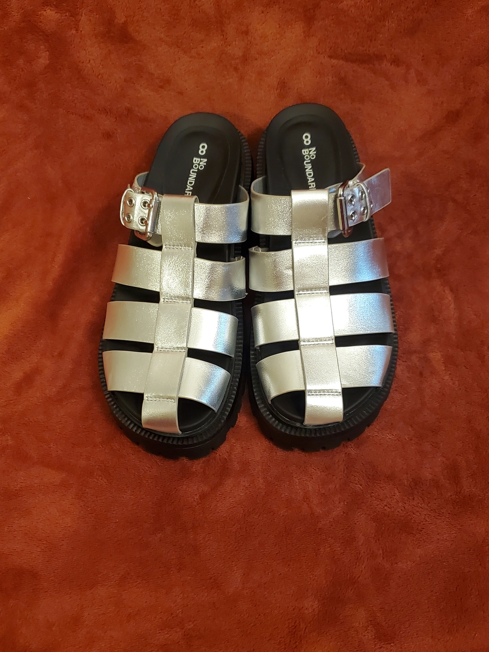Silver Metallic Fisherman Sandals/Slides